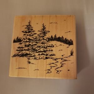 Stampabilities Snowy Pine Rubber Stamp